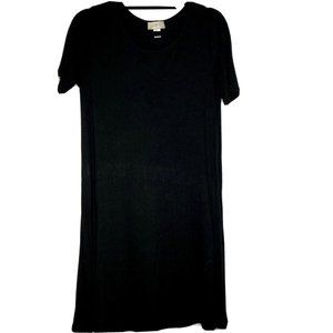Loft Factory Size S Black Short Sleeve Pull On T-shirt Style Tunic Dress